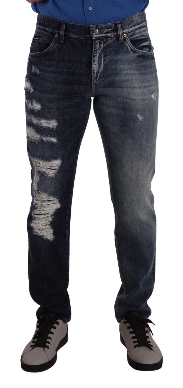 Chic Tattered Denim Jeans Dolce & Gabbana