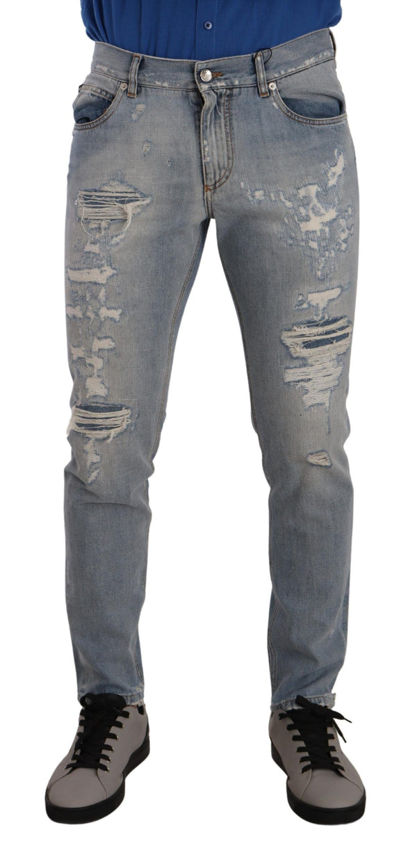 Elegant Light Blue Straight Denim Jeans Dolce & Gabbana