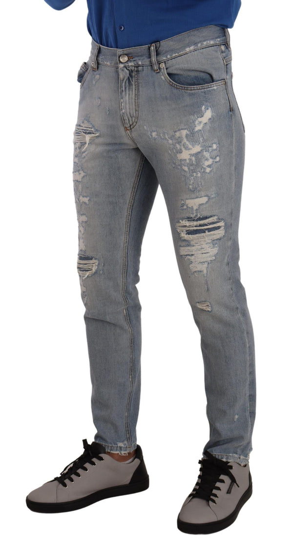 Elegant Light Blue Straight Denim Jeans Dolce & Gabbana