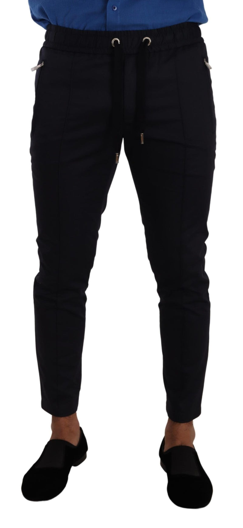 Elegant Dark Blue Skinny Jogging Pants Dolce & Gabbana