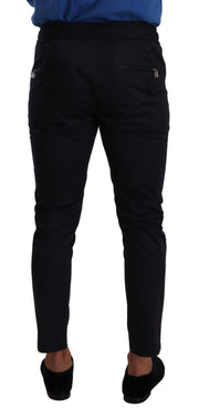 Elegant Dark Blue Skinny Jogging Pants Dolce & Gabbana