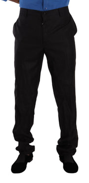 Elegant Striped Wool-Silk Dress Pants Dolce & Gabbana