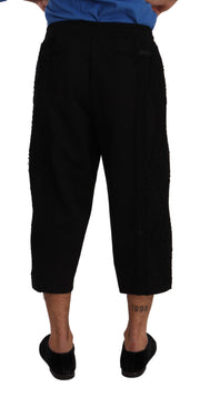 Elegant Black Cotton Blend Cropped Pants Dolce & Gabbana