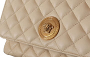 Elegant White Nappa Leather Shoulder Bag Versace