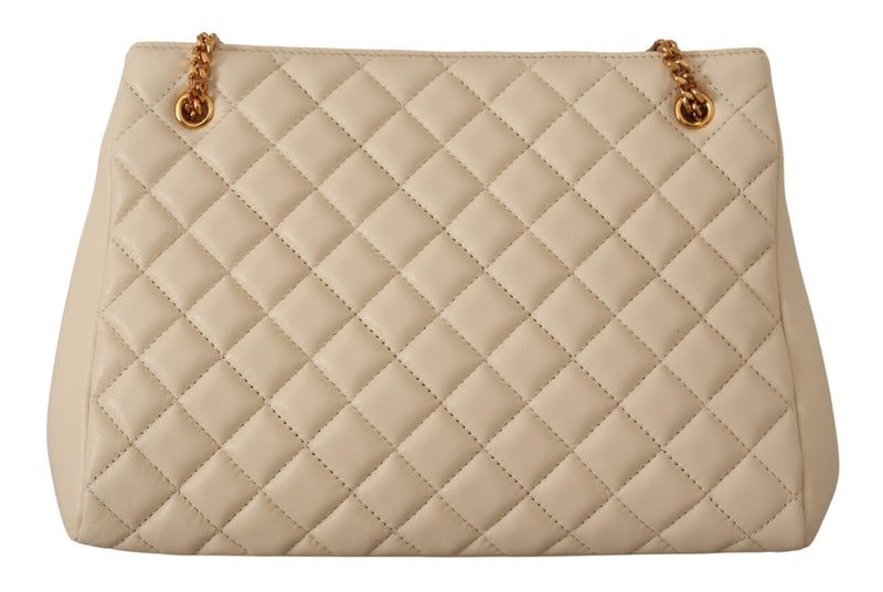 Elegant Quilted Nappa Leather Tote Versace