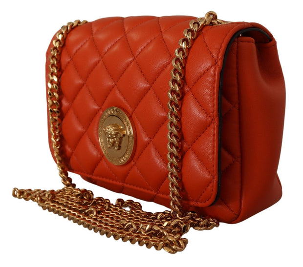 Elegant Red Nappa Leather Crossbody Bag Versace