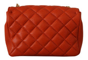 Elegant Red Nappa Leather Crossbody Bag Versace