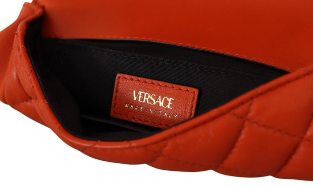 Elegant Red Nappa Leather Crossbody Bag Versace