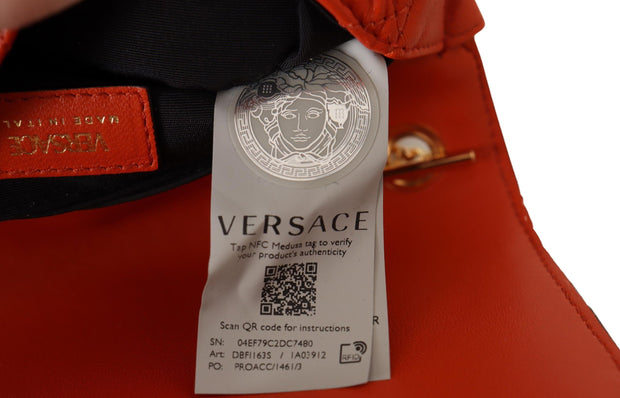 Elegant Red Nappa Leather Crossbody Bag Versace