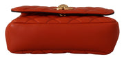 Elegant Red Nappa Leather Crossbody Bag Versace