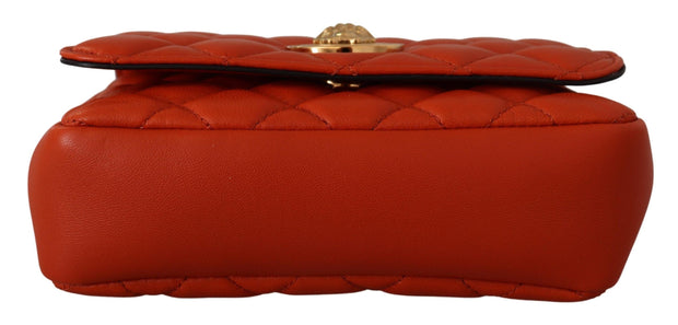 Elegant Red Nappa Leather Crossbody Bag Versace