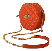 Elegant Round Nappa Leather Crossbody Bag Versace