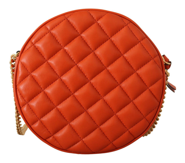 Elegant Round Nappa Leather Crossbody Bag Versace