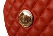 Elegant Round Nappa Leather Crossbody Bag Versace