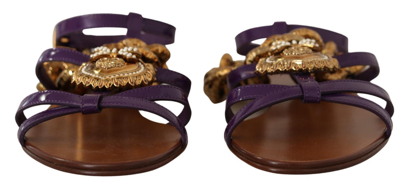 Purple Heart Chain Gladiator Flats Dolce & Gabbana