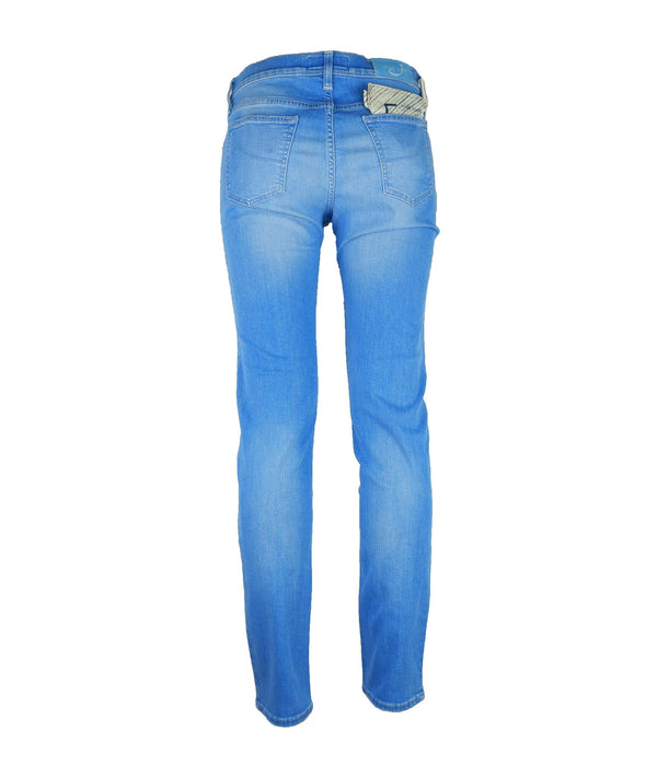 Elegant Light Blue Elasticized Denim Jacob Cohen