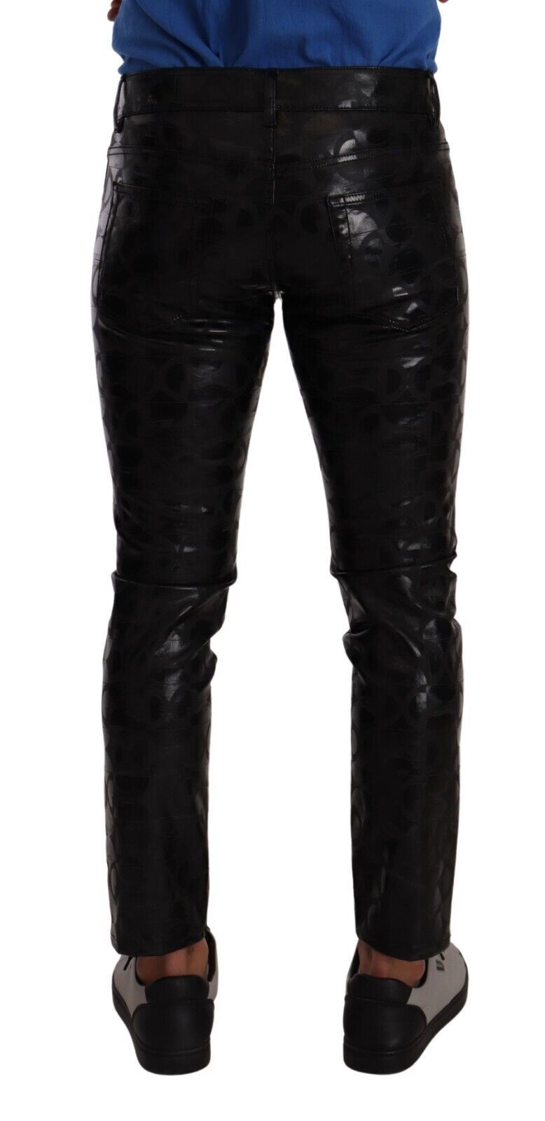 Elegant Black Logo Skinny Pants Dolce & Gabbana