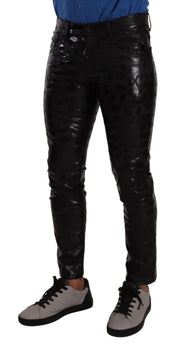 Elegant Black Logo Skinny Pants Dolce & Gabbana