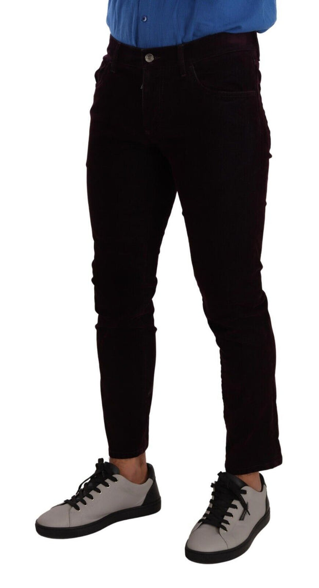 Elegant Burgundy Slim Fit Denim Dolce & Gabbana