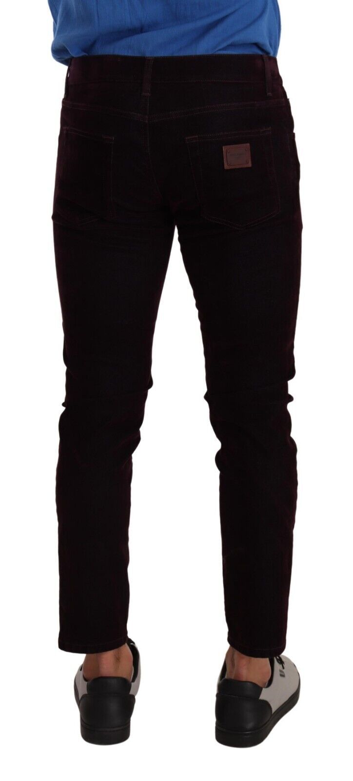 Elegant Burgundy Slim Fit Denim Dolce & Gabbana