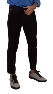 Elegant Burgundy Slim Fit Denim Dolce & Gabbana