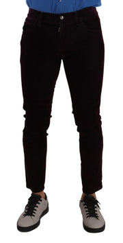 Elegant Burgundy Slim Fit Denim Dolce & Gabbana