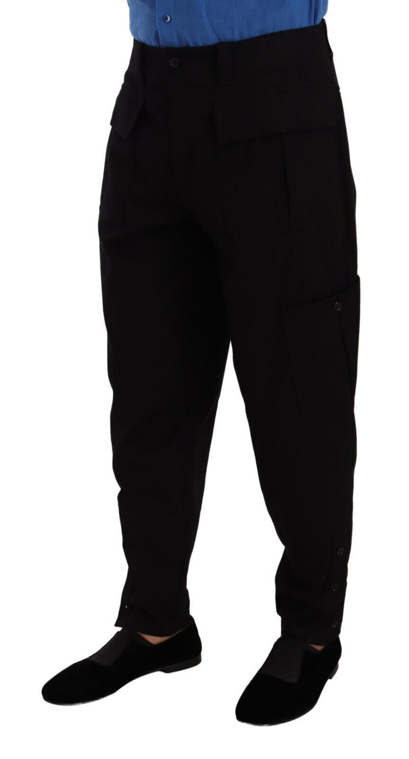 Chic Black Cargo Pants with Stretch Comfort Dolce & Gabbana