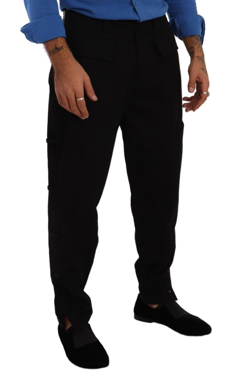 Chic Black Cargo Pants with Stretch Comfort Dolce & Gabbana