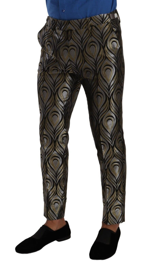 Elegant Slim Fit Metallic Dress Trousers Dolce & Gabbana