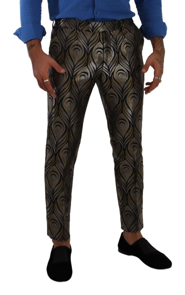 Elegant Slim Fit Metallic Dress Trousers Dolce & Gabbana