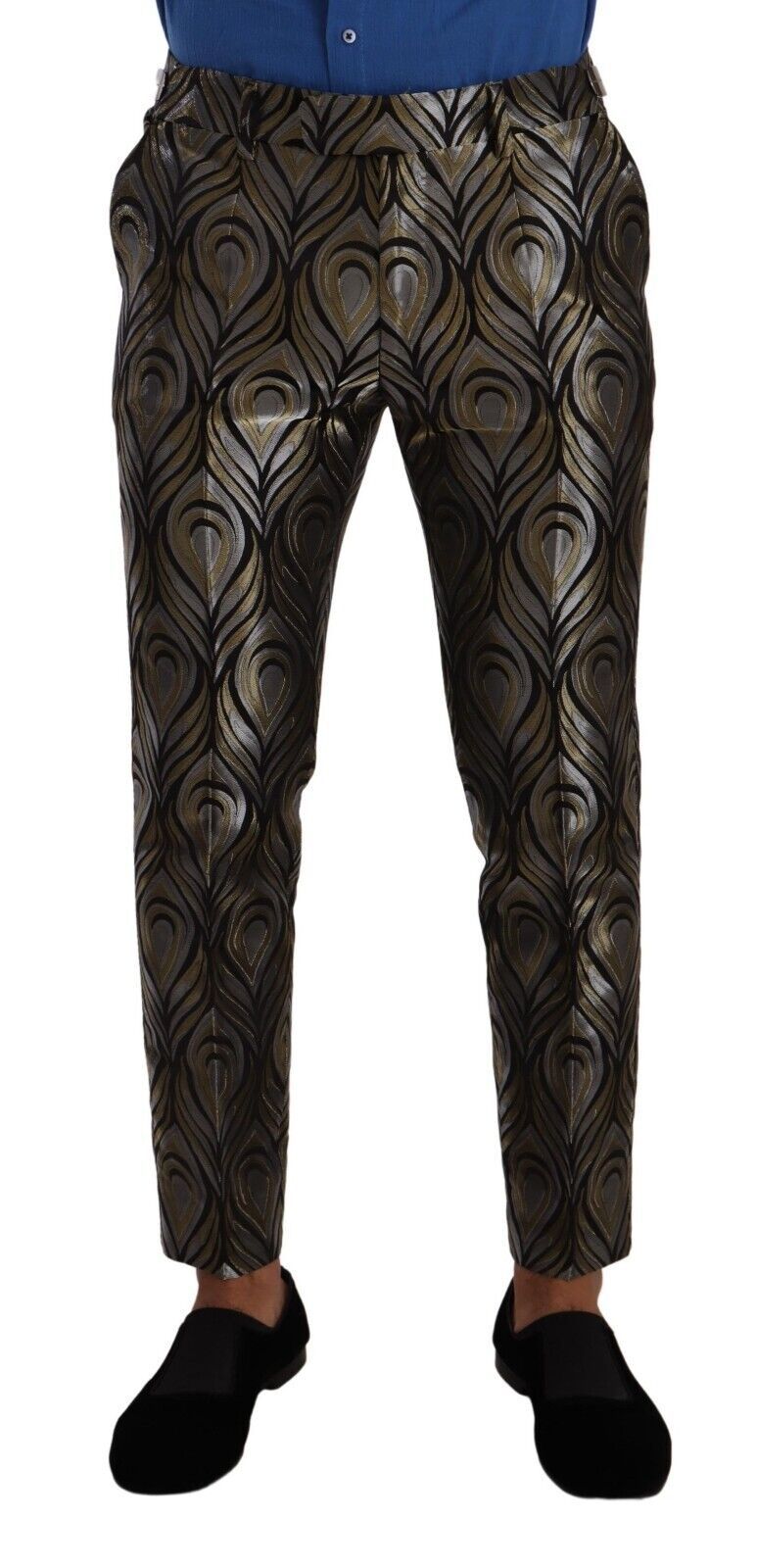 Elegant Slim Fit Metallic Dress Trousers Dolce & Gabbana