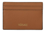 Elegant Medusa Calf Leather Card Holder Versace