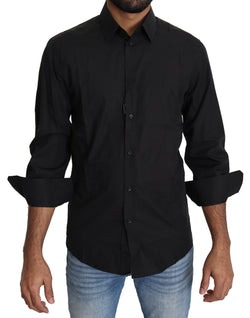 Elegant Black Slim Fit Dress Shirt Dolce & Gabbana