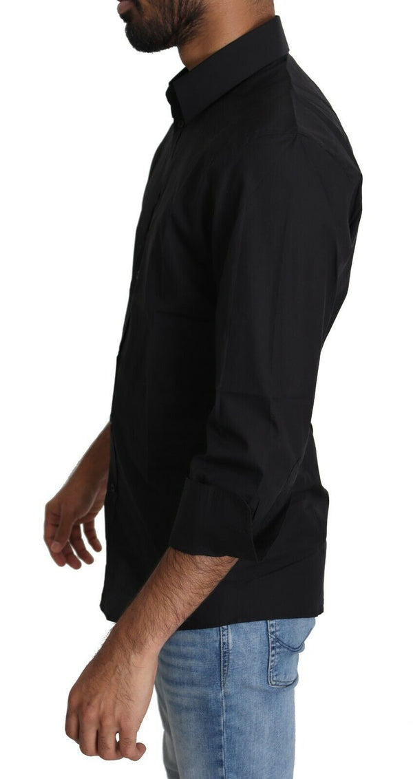 Elegant Black Slim Fit Dress Shirt Dolce & Gabbana