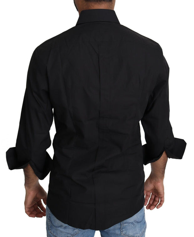 Elegant Black Slim Fit Dress Shirt Dolce & Gabbana