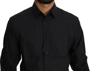 Elegant Black Slim Fit Dress Shirt Dolce & Gabbana