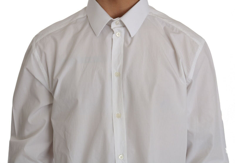 Exclusive White Slim Fit Formal Shirt Dolce & Gabbana