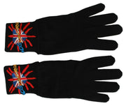 Elegant Black Virgin Wool Gloves Dolce & Gabbana