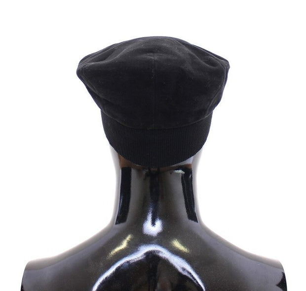 Sleek Black Newsboy Cap Dolce & Gabbana