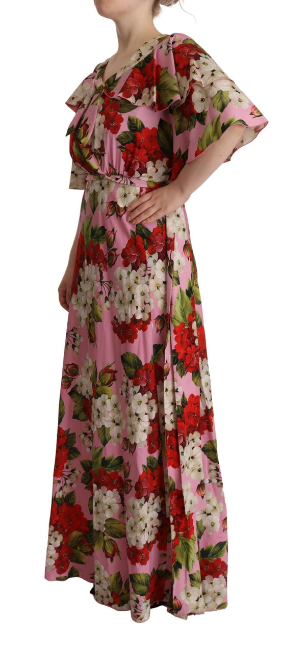 Enchanting Floral Silk Maxi Dress Dolce & Gabbana