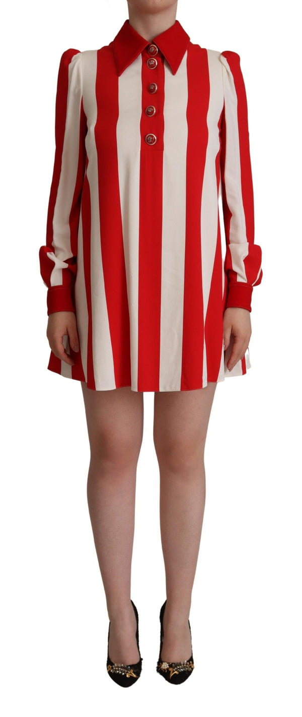 Elegant Striped Shirt Mini Dress Dolce & Gabbana