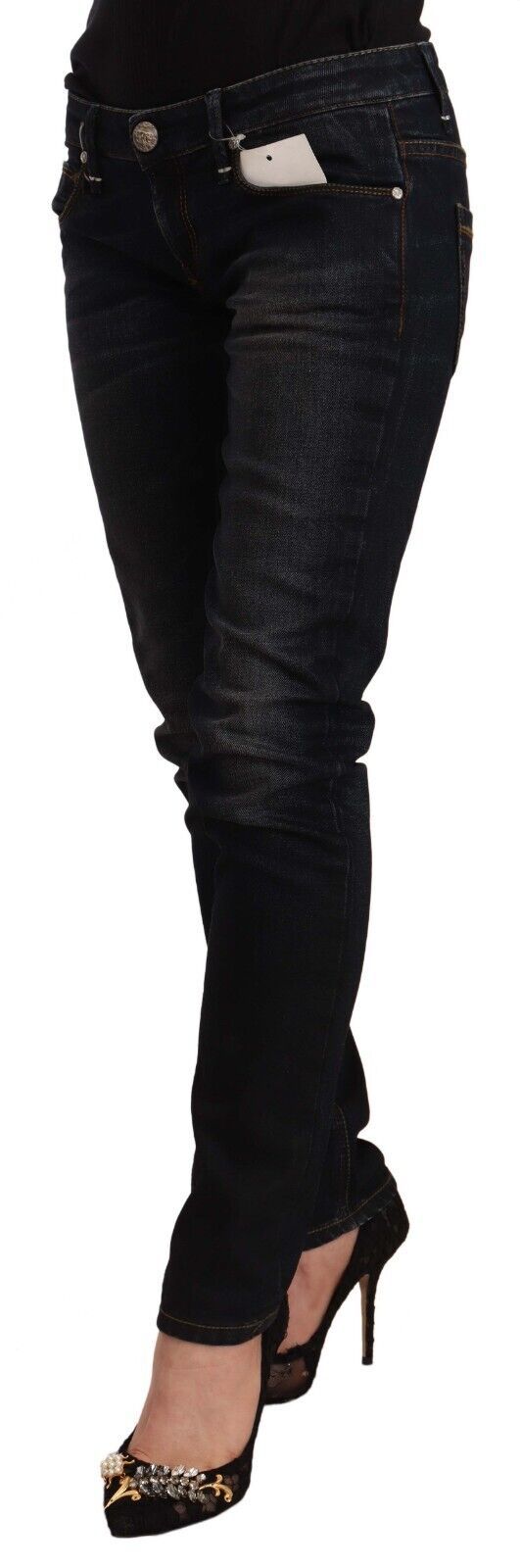 Chic Black Washed Skinny Jeans for Her Acht