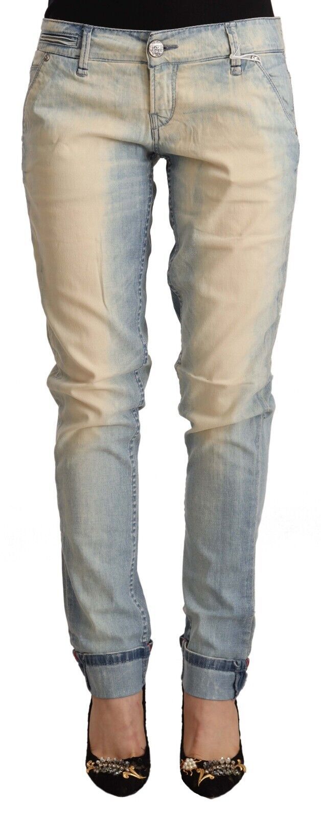 Chic Light Blue Skinny Cotton Jeans Acht