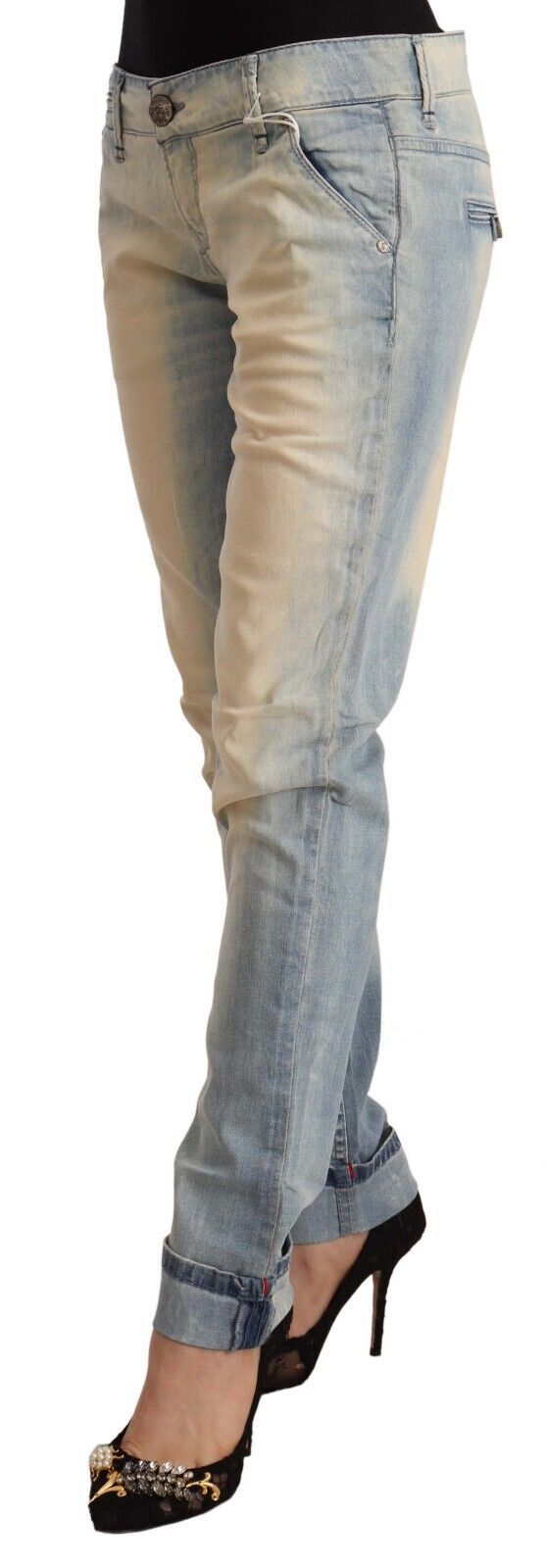 Chic Light Blue Skinny Cotton Jeans Acht