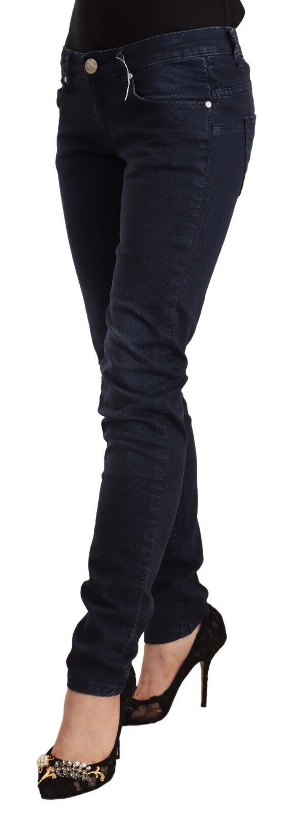 Chic Low Waist Skinny Denim in Blue Acht