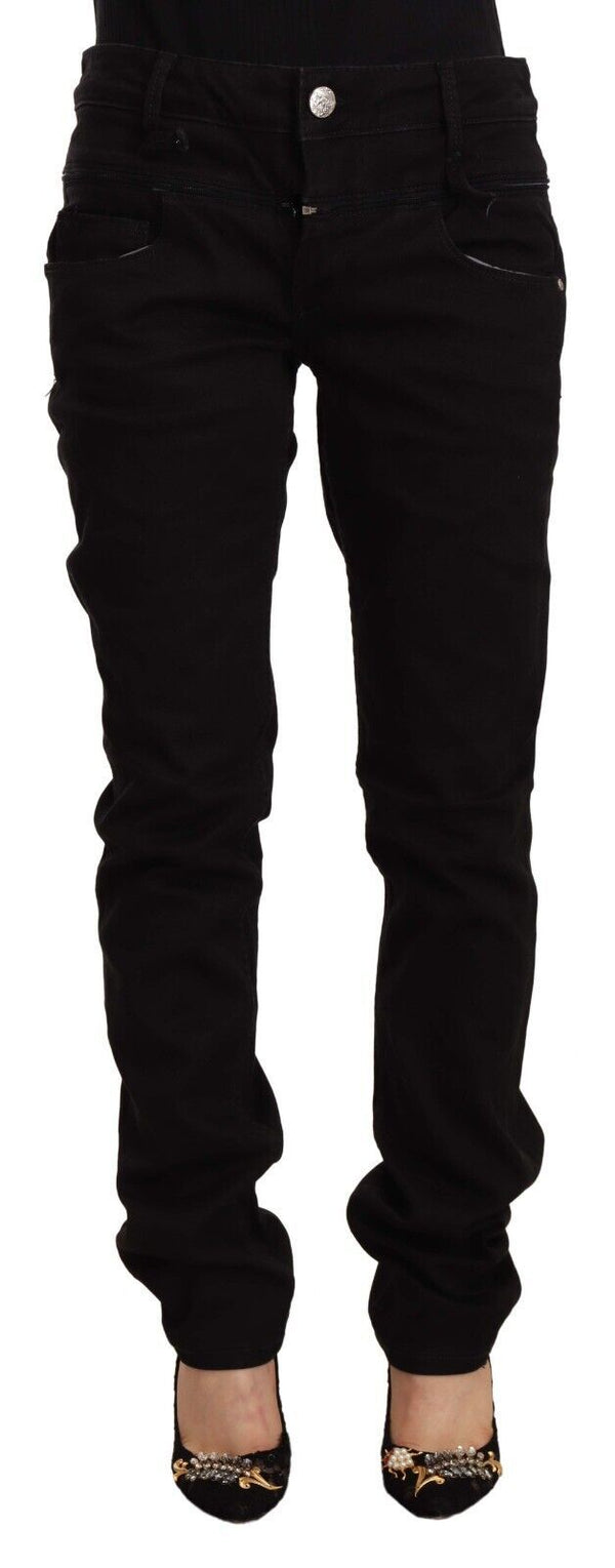 Chic Black Low Waist Skinny Jeans Acht