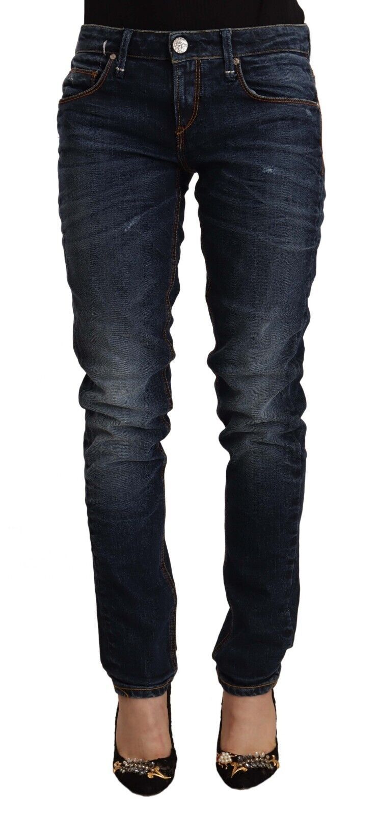 Chic Slim Fit Blue Washed Denim Acht