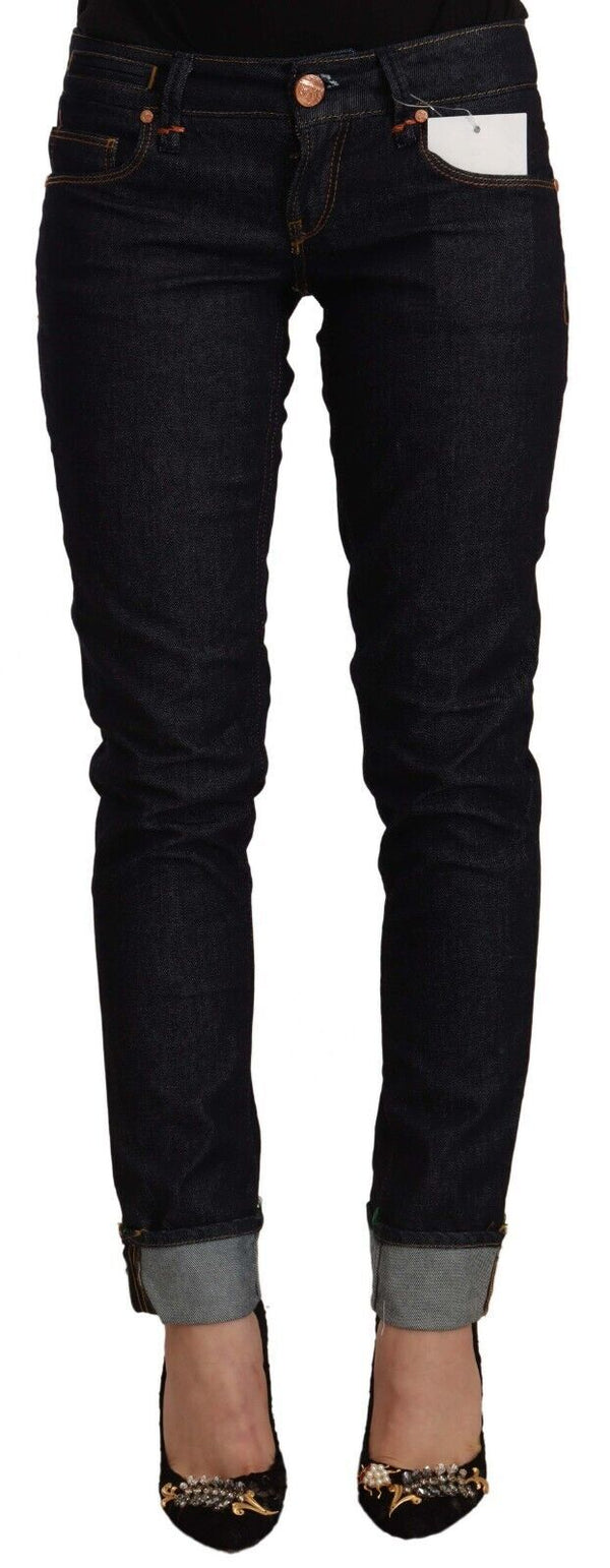 Chic Low Waist Skinny Black Jeans Acht