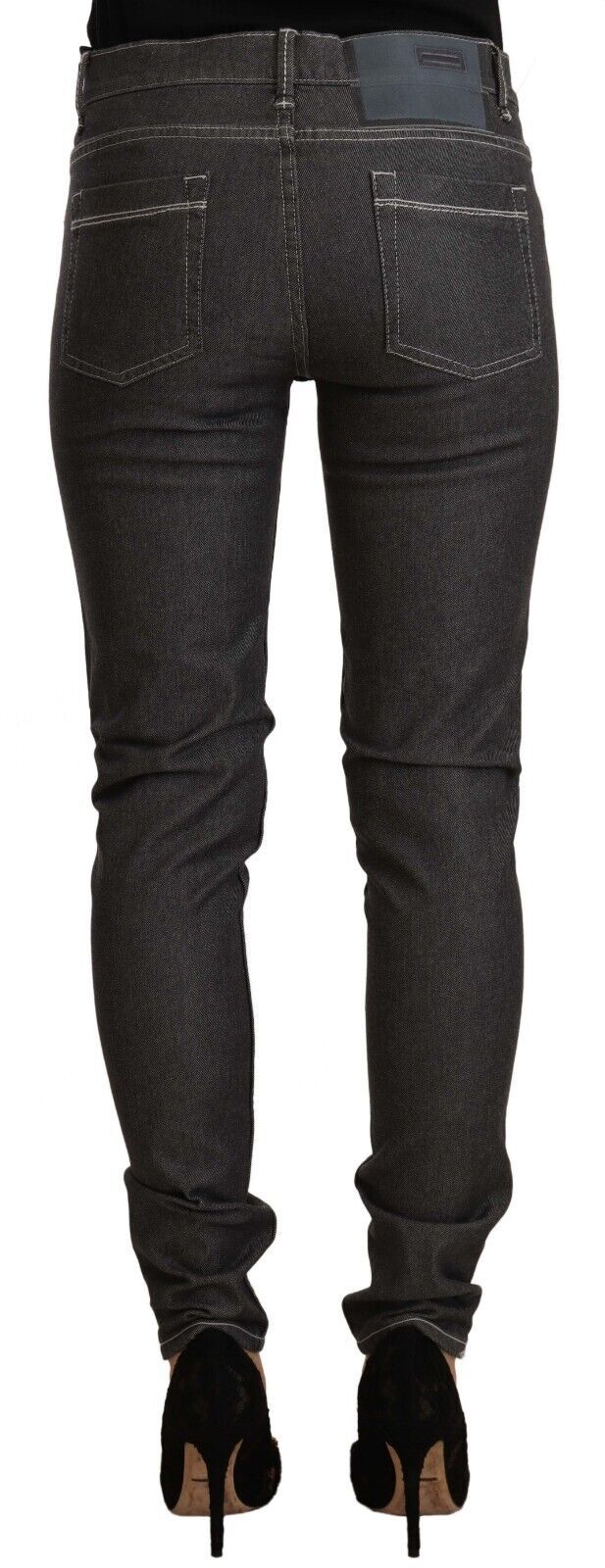 Chic Mid Waist Skinny Black Jeans Acht