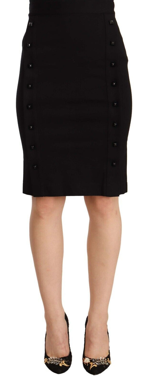 Chic High-Waisted Pencil Skirt in Black GF Ferre